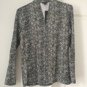 Talbots Med Black and White Top
